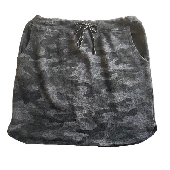 Sundry Drawstring Skirt in Black‎ & Gray Camo Pockets Size 1 Small - Picture 3 of 7